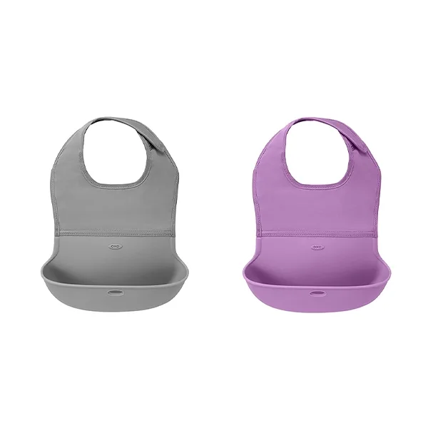 Set of two roll-up bibs