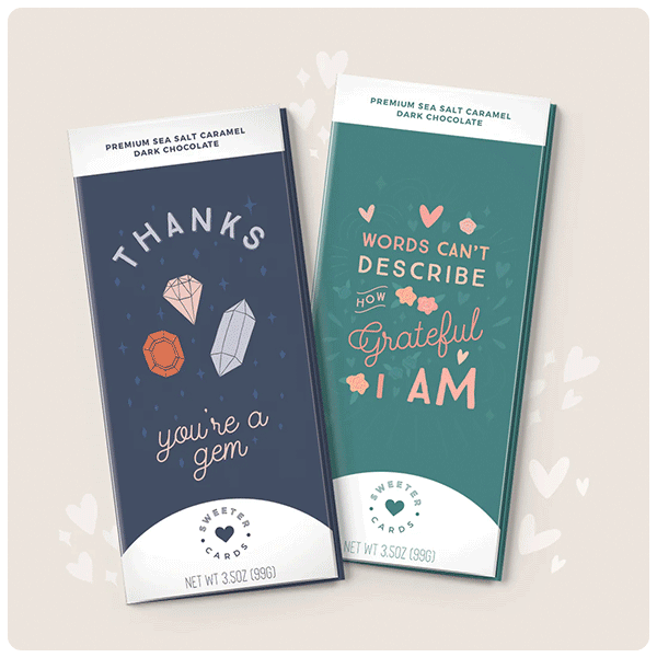 Sweeter Cards Gratitude Chocolate Bars, 2 Pack