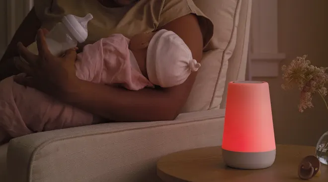 Amber/white Kids Night Light, Silicone Breastfeeding Light, Plug