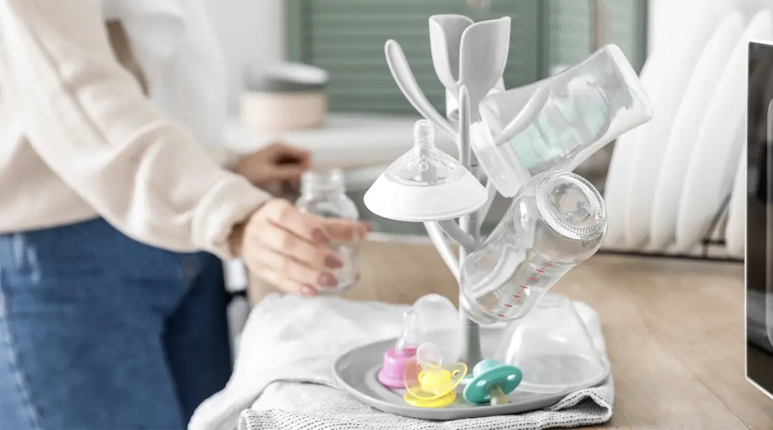For Infant Baby Bottle Drying Rack with Drainer Nursing Bottle