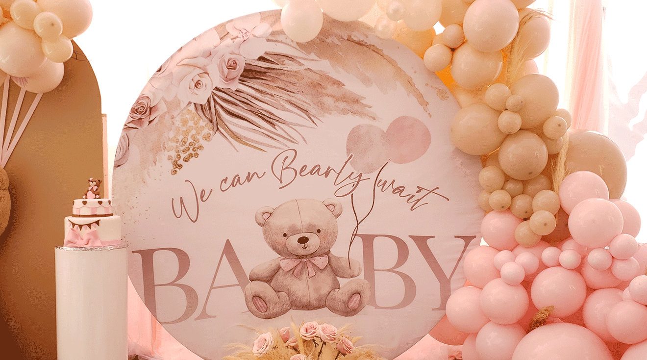 10 Baby Shower White/ Pink Hot Pink Balloon Newborn Party
