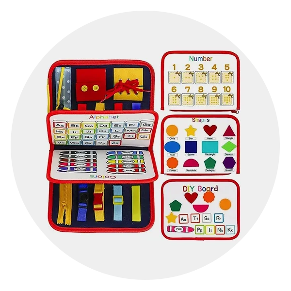 Busy Board Montessori Toys for 1 2 3+ Year Old Toddlers Sensory Toys Preschool Learning Activities Fine Motor Skills & Kitchen Cognition Babies Travel