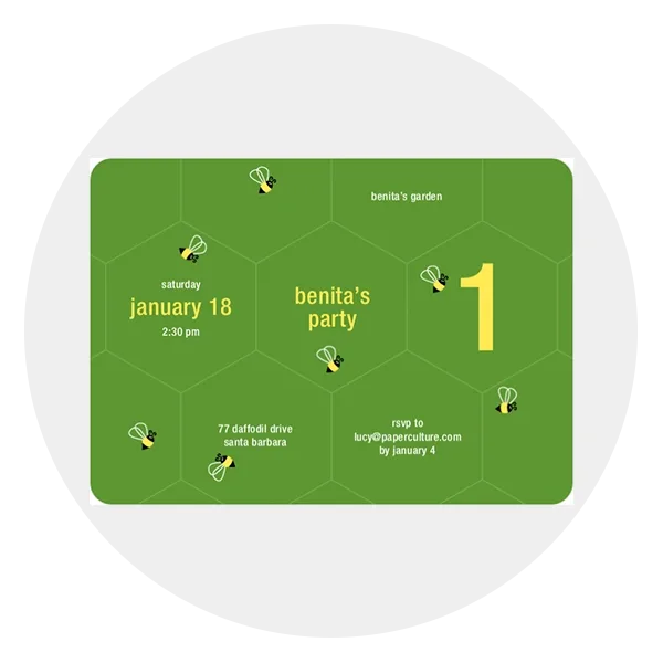 Buzzing Bees Kids' Birthday Invitations