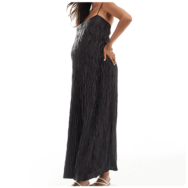 ASOS Vero Moda Maternity textured plisse cami maxi dress in chocolate