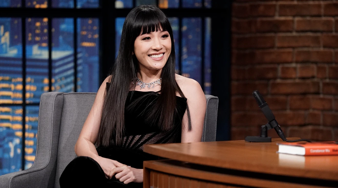 Actress Constance Wu during an interview with host Seth Meyers on October 3, 2022