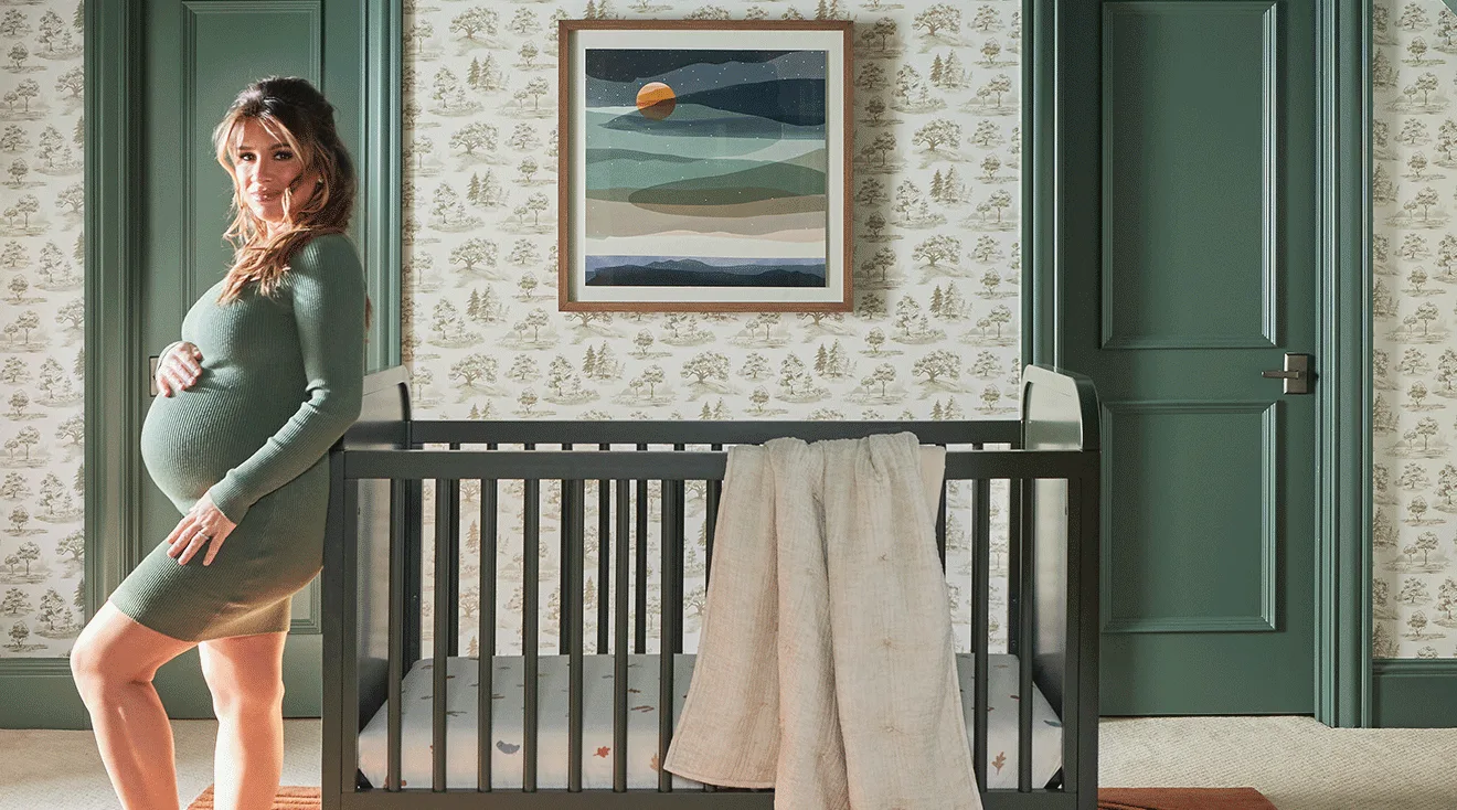 Jessie James Decker in colorado themed baby nursery by crate & kids