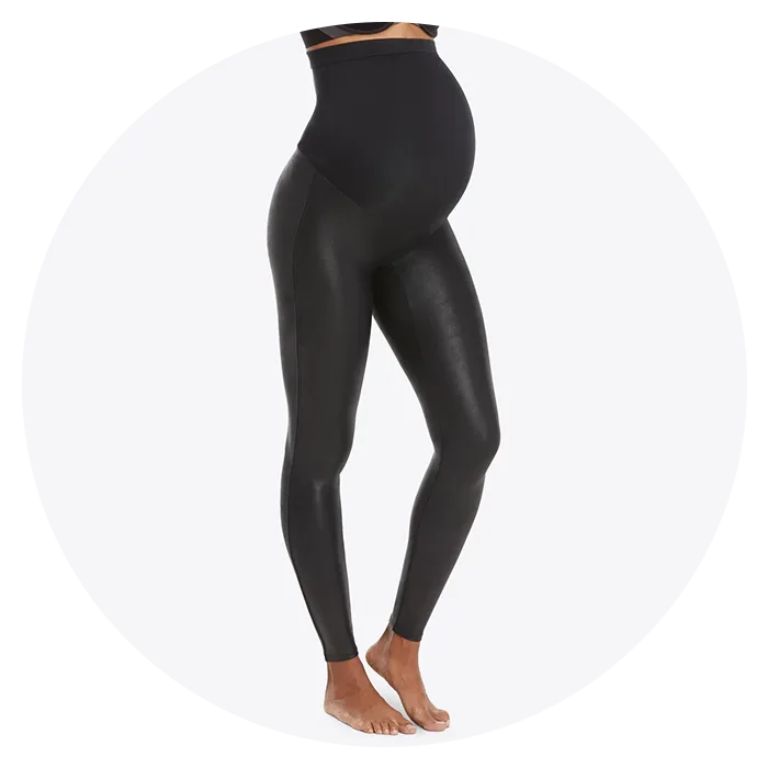 Spanx Mama Faux Leather Maternity Leggings