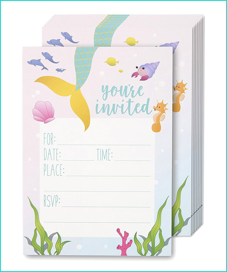 Little mermaid deals baby shower invitations