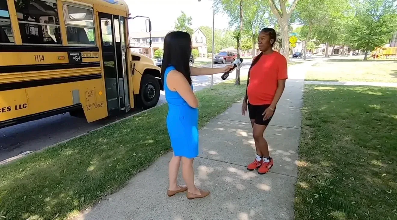 Imunek Williams school bus driver saves kids from burning bus while 8 months pregnant