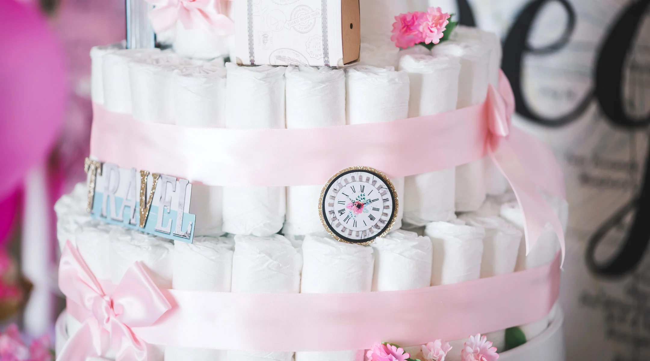 diaper cake at baby shower