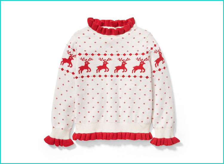 Newborn Infant Baby Girl Boy Christmas Sweater Long Sleeve Crewneck Reindeer Xmas Sweater Pullover Tops 