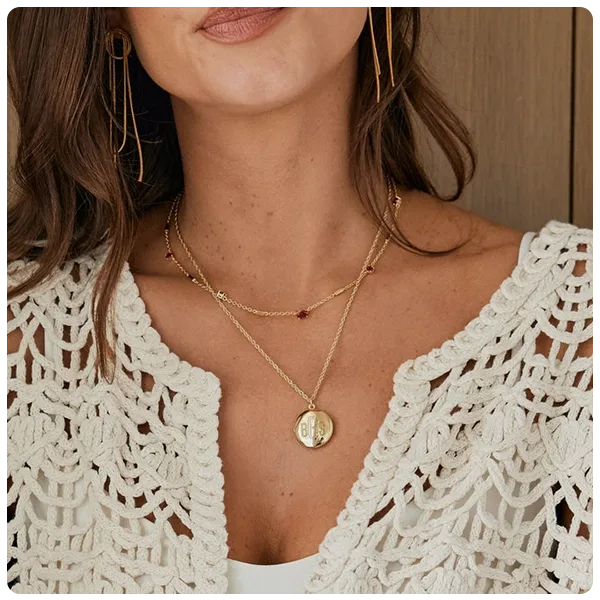 Brook & York Isla Locket Birthstone Layering Set