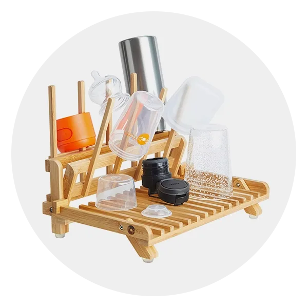 PopYum Space Saving Bamboo Drying Rack