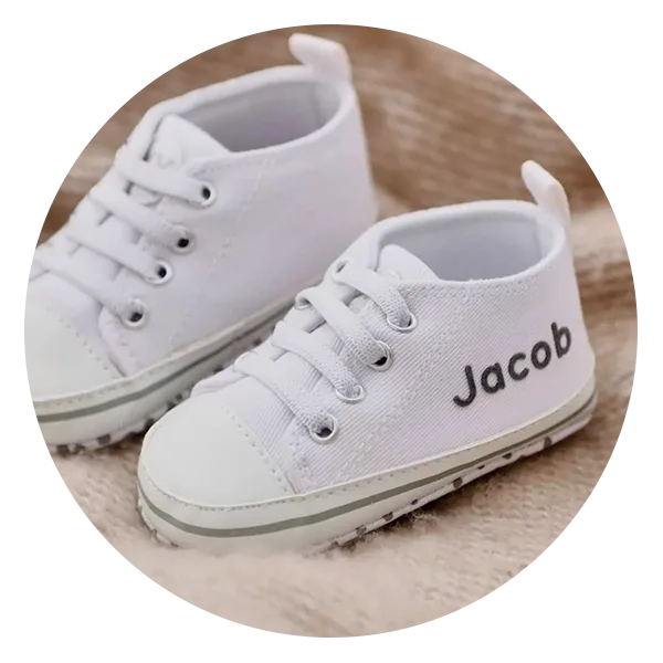 My 1st Years Personalized White High Tops Trainers