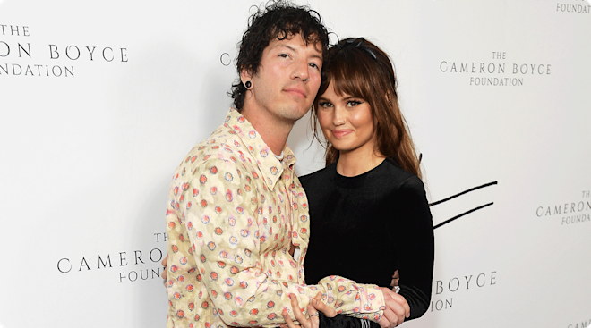 Debby Ryan and Joshua Dun attend the 2nd Annual Cameron Boyce Foundation Gala at Citizen News Hollywood on June 01, 2023 in Los Angeles, California