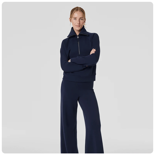 Spanx Air Essentials Wide Leg Pants and Half-Zip