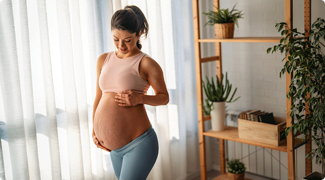 pregnant mother lying down