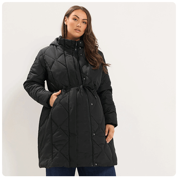 BUMP IT UP Maternity Curve Black Padded Coat