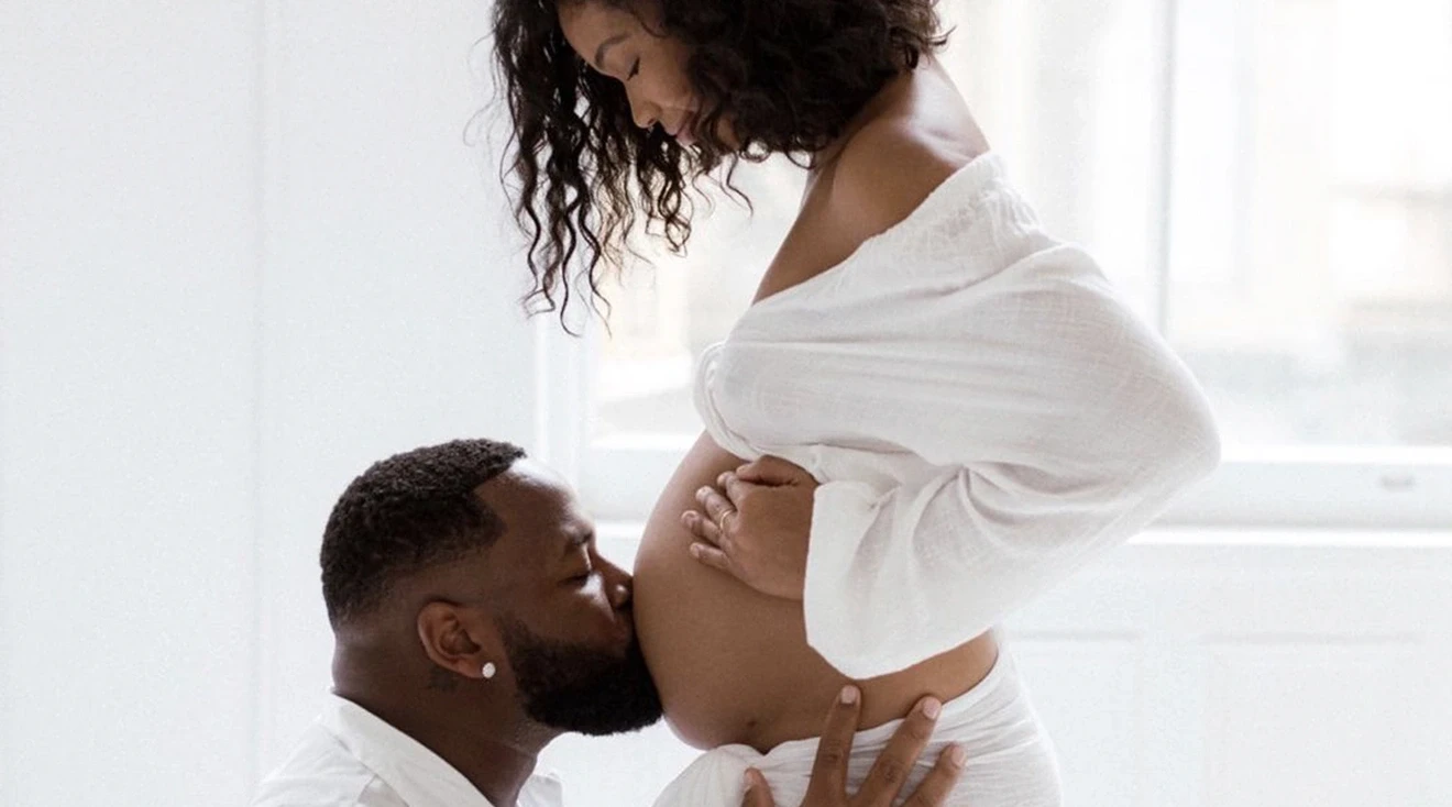 Chanel Iman and Davon Godchaux pregnancy photoshoot