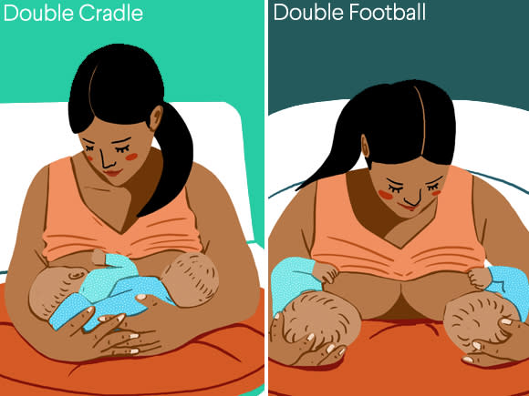 How to Breastfeed with large breasts: Breastfeeding Football Hold/Clutch  Postion 