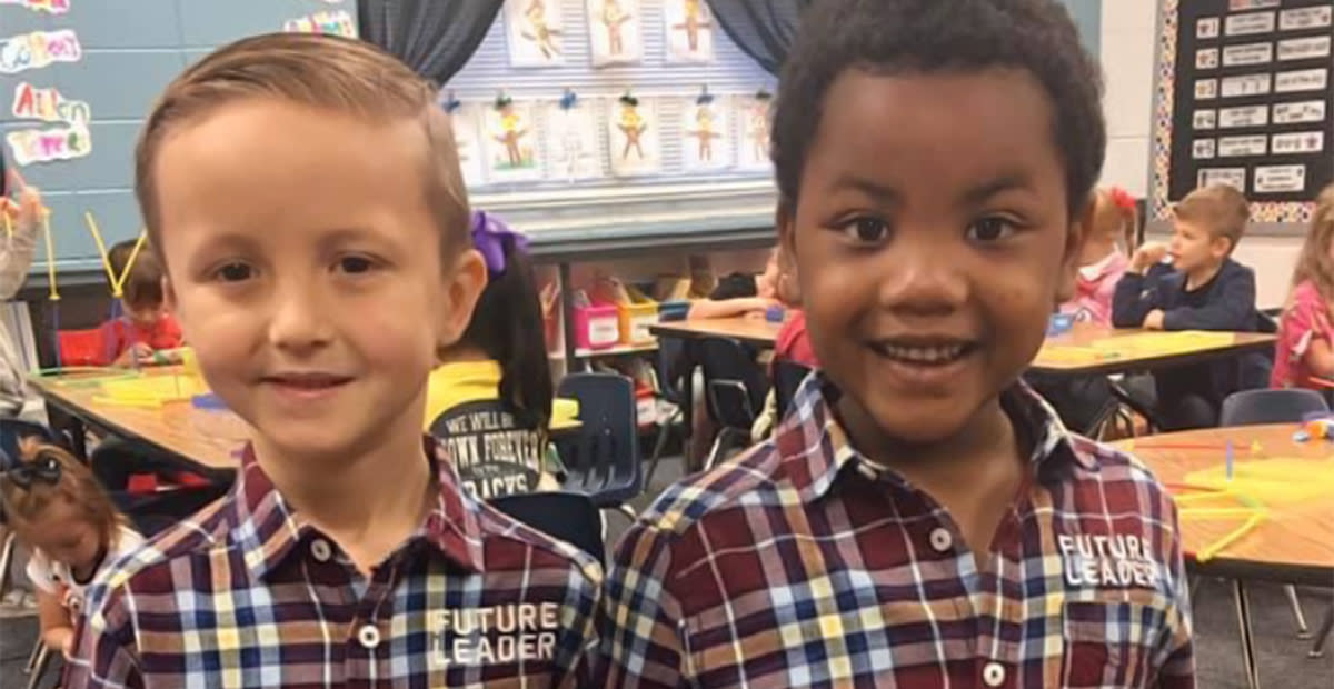 Photo of “Twin” Kindergarteners Is Going Viral for the Sweetest Reason Photo of “Twin” Kindergarteners Is Going Viral for the Sweetest Reason