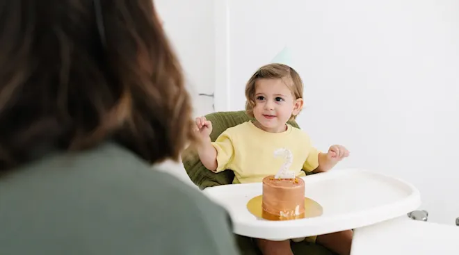 2 year old boy on birthday