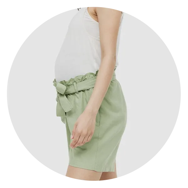 Under Belly Linen Maternity Shorts - A Pea In the Pod