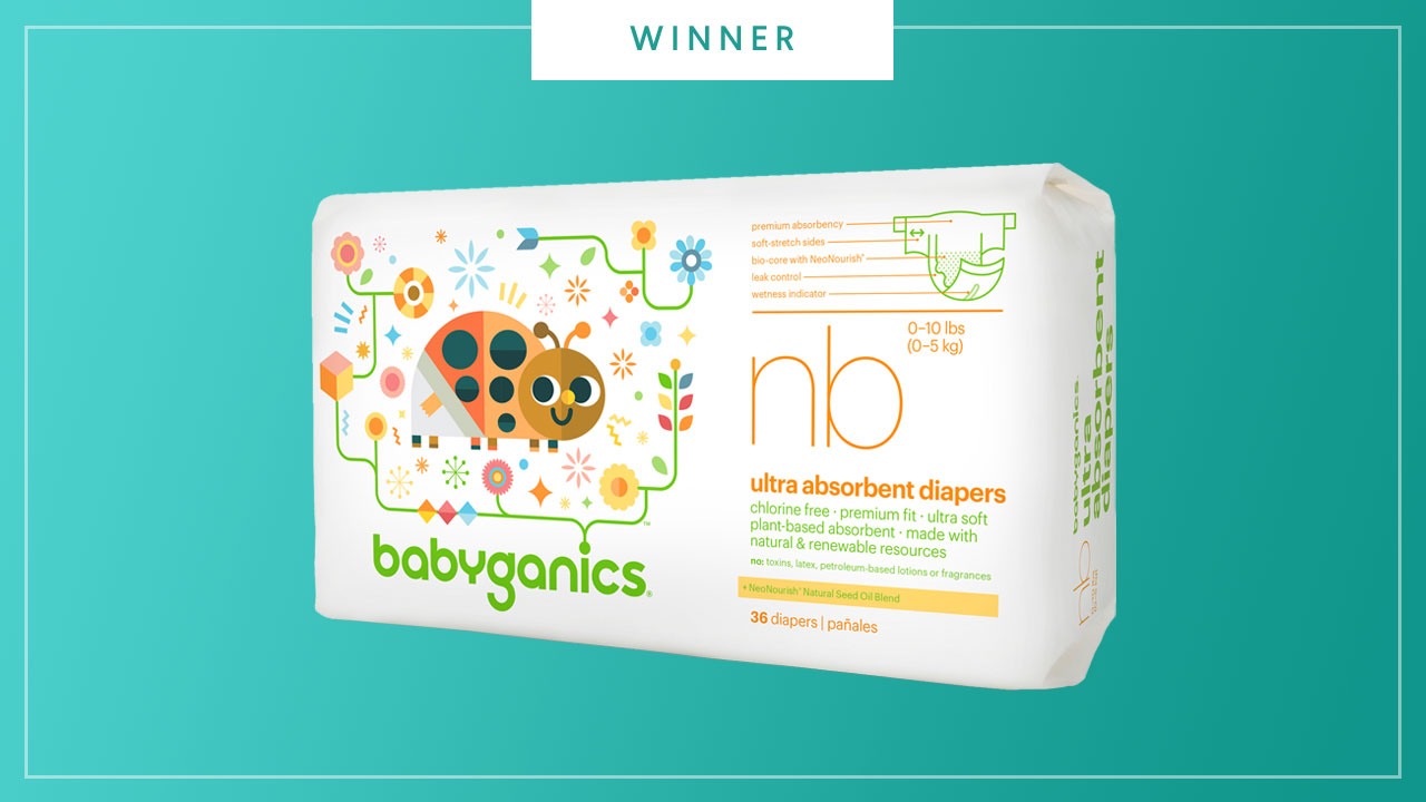 Babyganics Ultra Absorbent Diapers win the 2017 Best of Baby Award from The Bump.