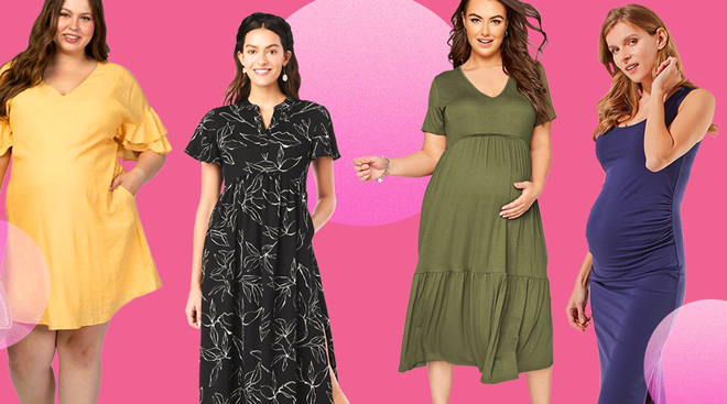 Buy online Momzjoy maternity dresses pregnancy wear nursing clothes  MOMZJOYCOM