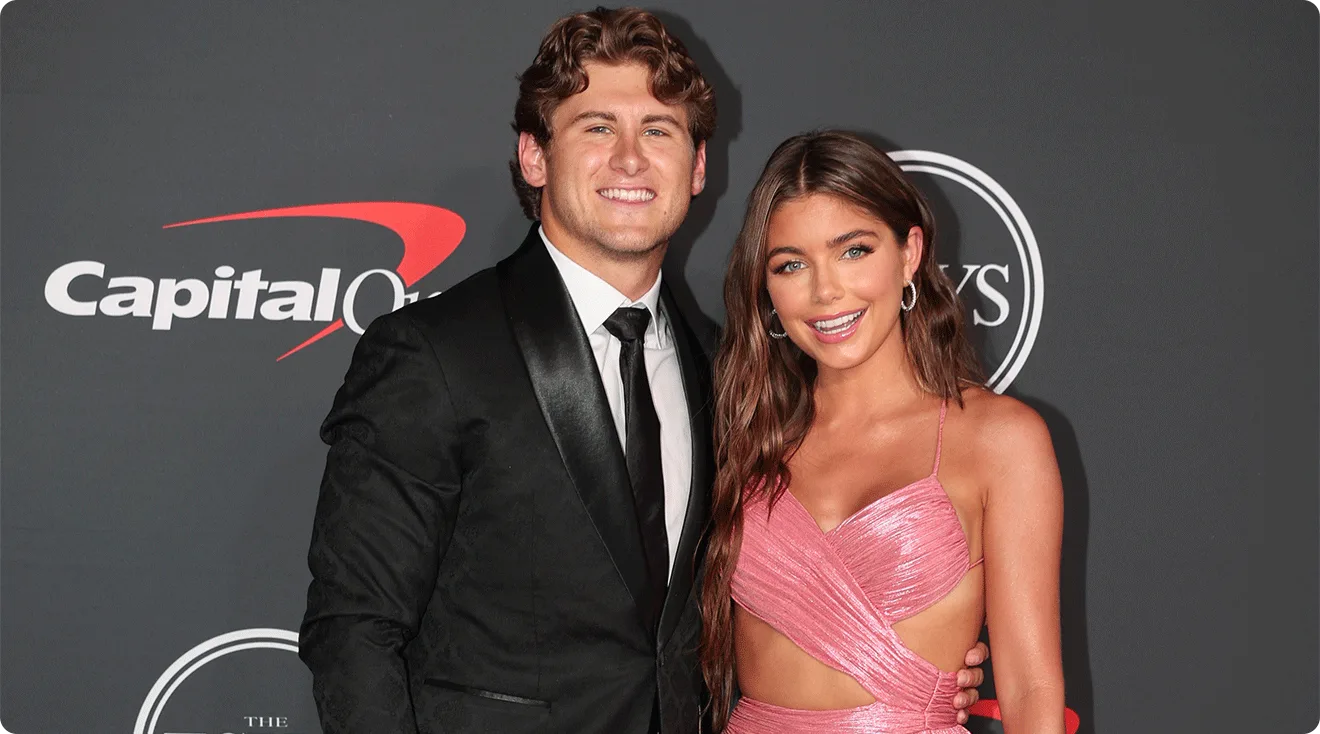 Jake Funk and Hannah Ann Sluss at The 2022 ESPYS held at the Dolby Theatre on July 20, 2022 in Los Angeles, California, USA