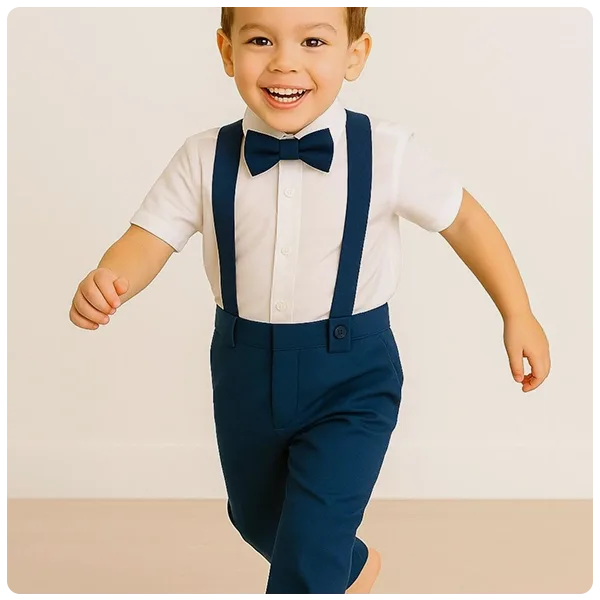 TinyTotsKids Toddler Boy Linen Wedding Suit