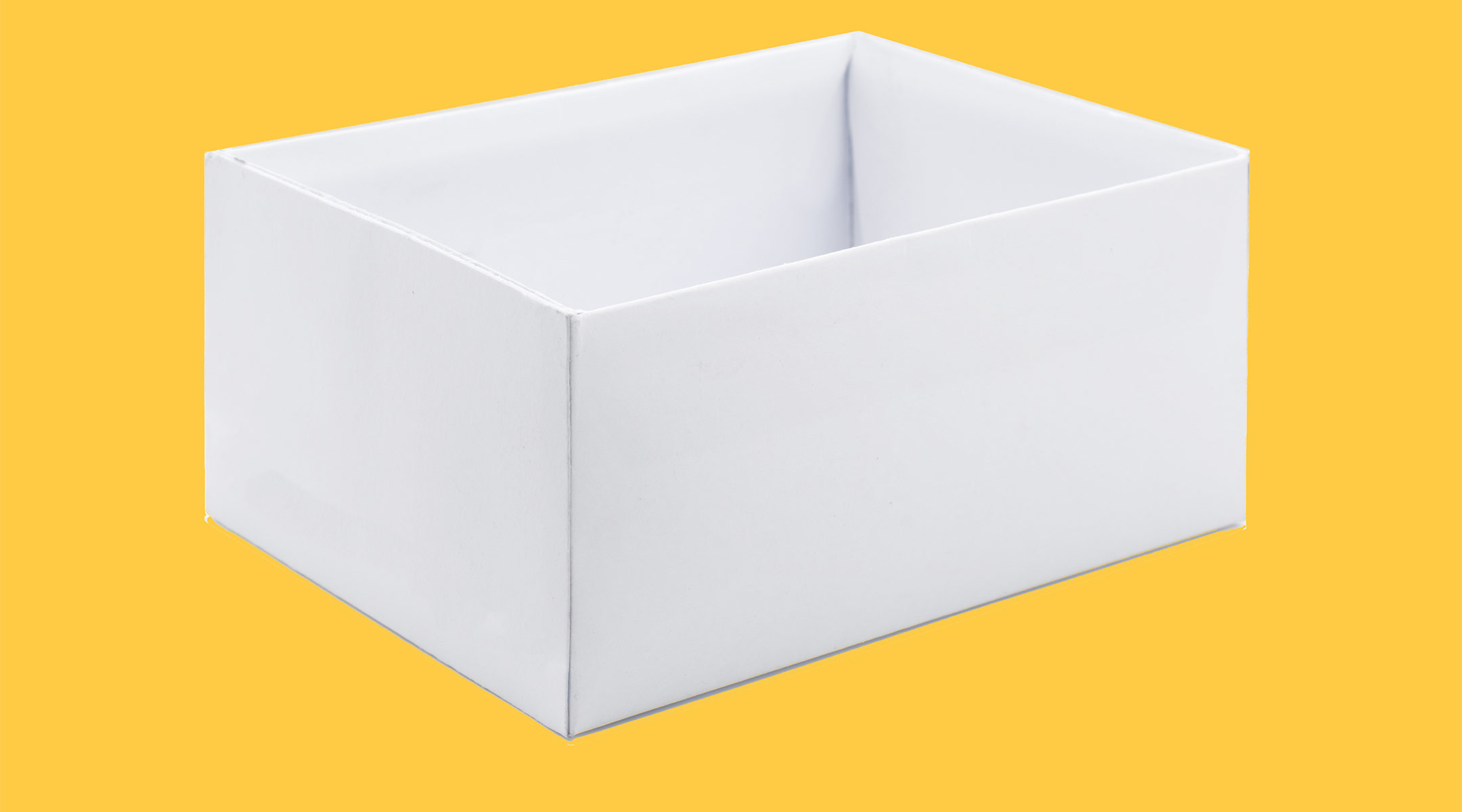 white box on yellow background