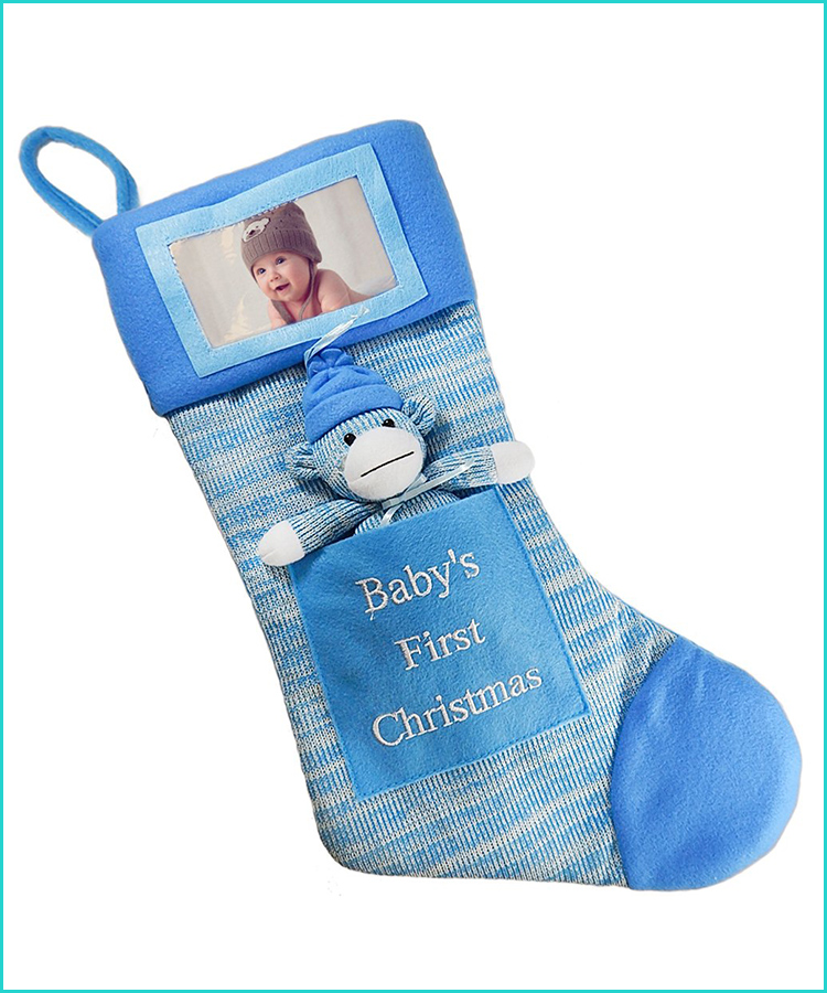 baby's first christmas stocking boy