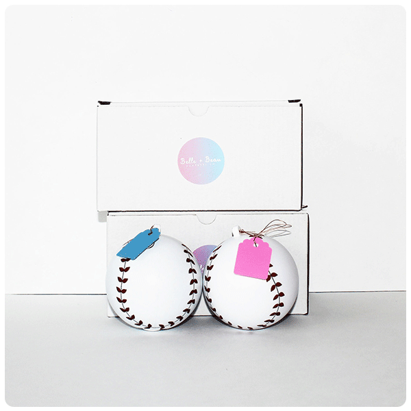 BelleBeauConfetti Gender Reveal Powder Baseballs