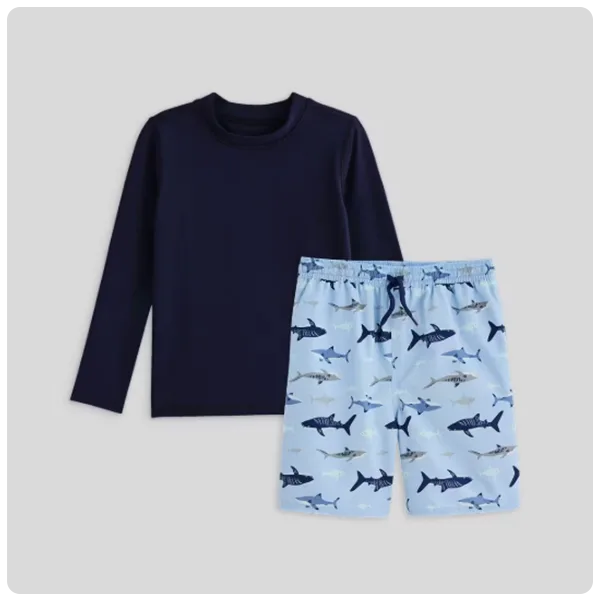 Quince Swim Trunk and Rash Guard Set