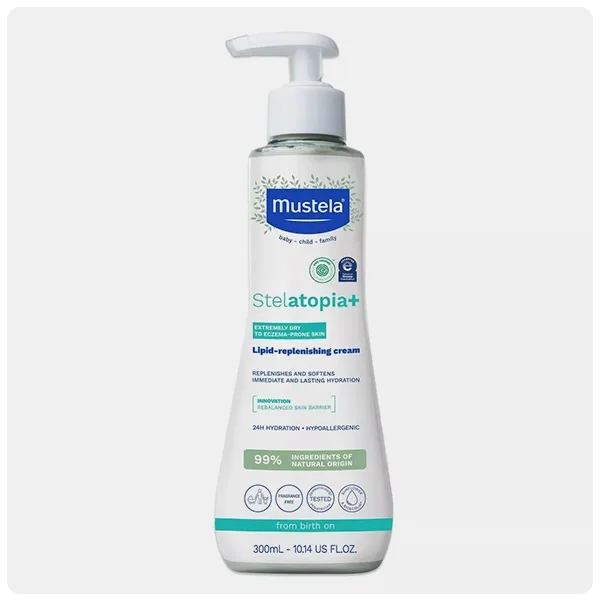 Mustela Stelatopia+ lipid-replenishing cream pump