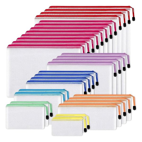 EOOUT 30pcs Mesh Zipper Pouch Bags