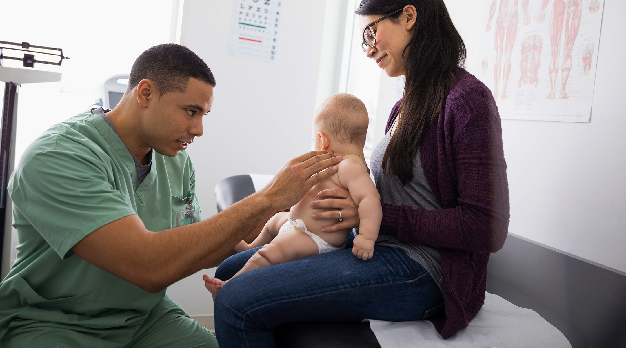 mom with baby at doctor's office