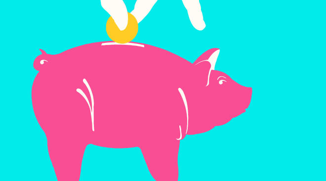 piggy bank illustration saving money