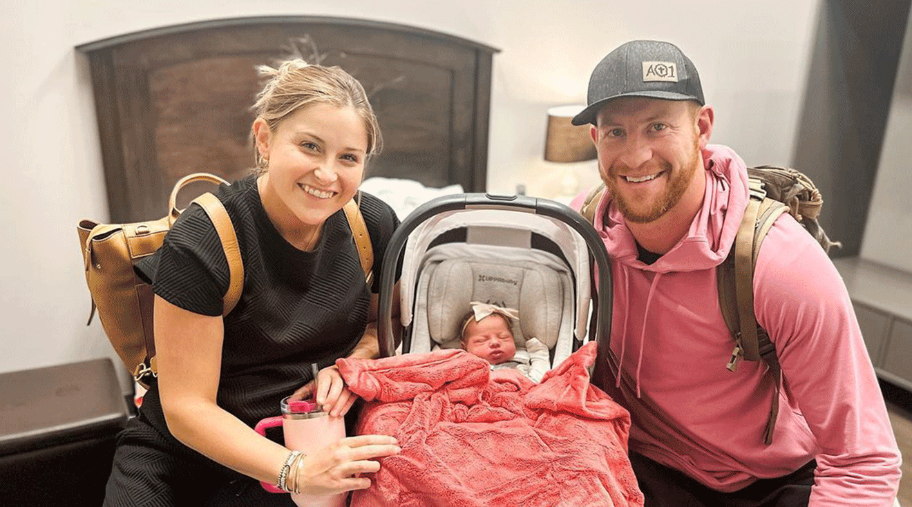 carson and maddie wentz with their newborn baby girl