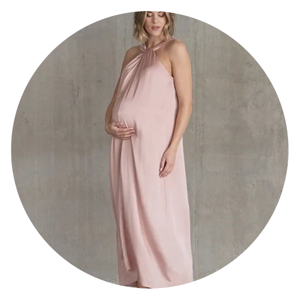 Seraphine Olethea Reversible Halter Neck A-Line Maternity Dress