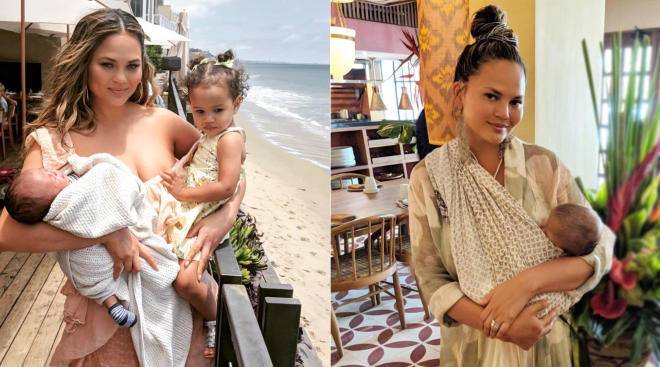 chrissy teigen pictured with her kids, announces that she's coming out with a new cookbook for kids