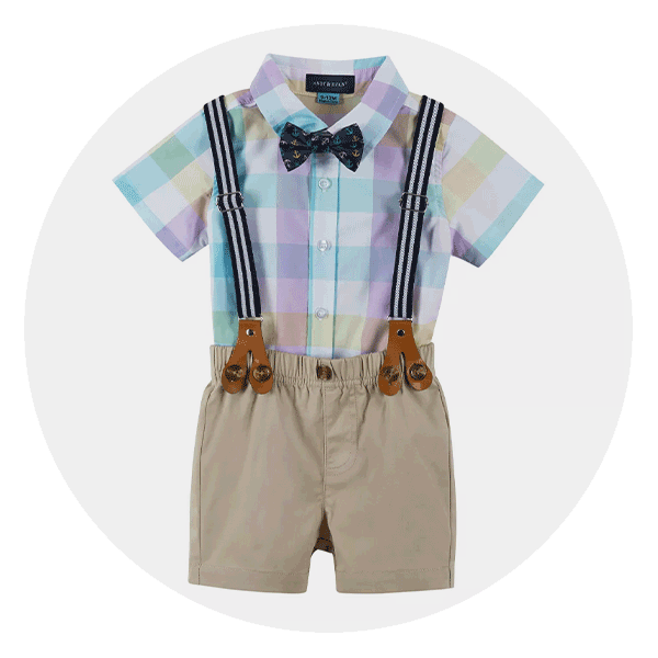 Andy & Evan Infant Boys Buttondown Plaid Shirt Set