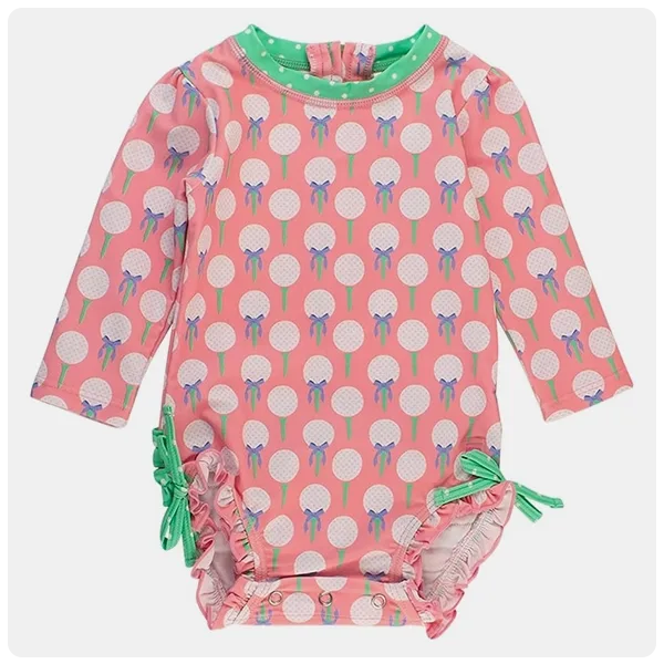 RuffleButts Long Sleeve One Piece Rash Guard