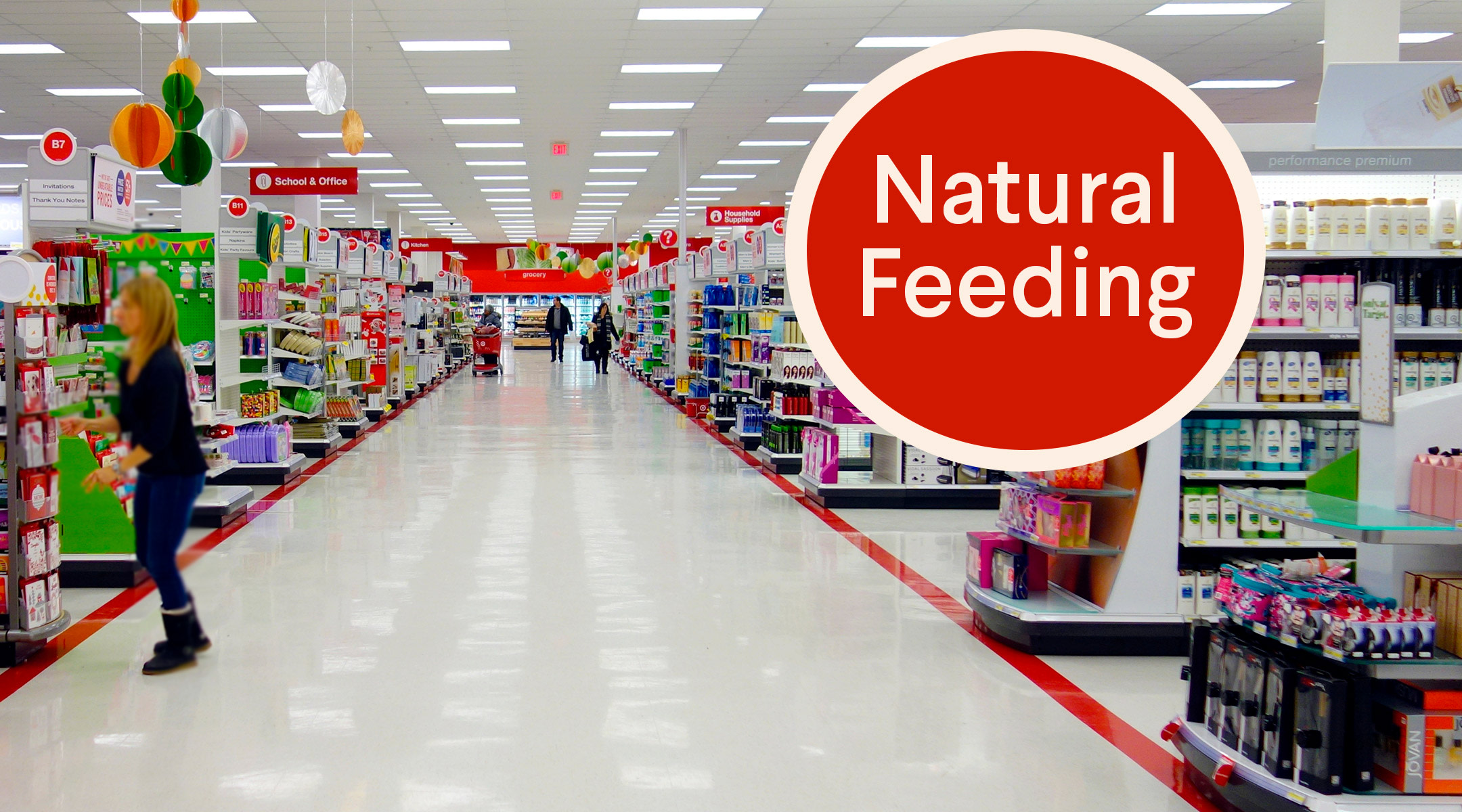 target aisle with natural feeding sign by the breastfeeding products