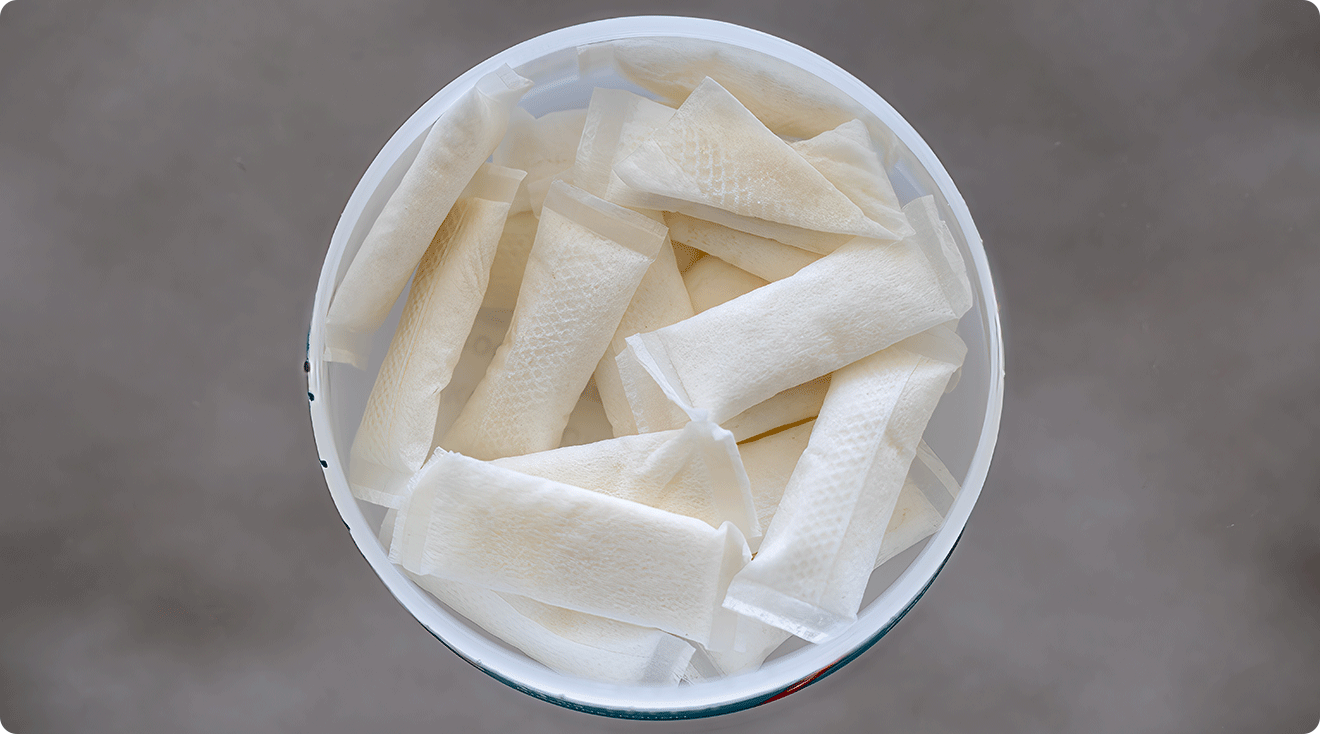 nicotine pouches in container