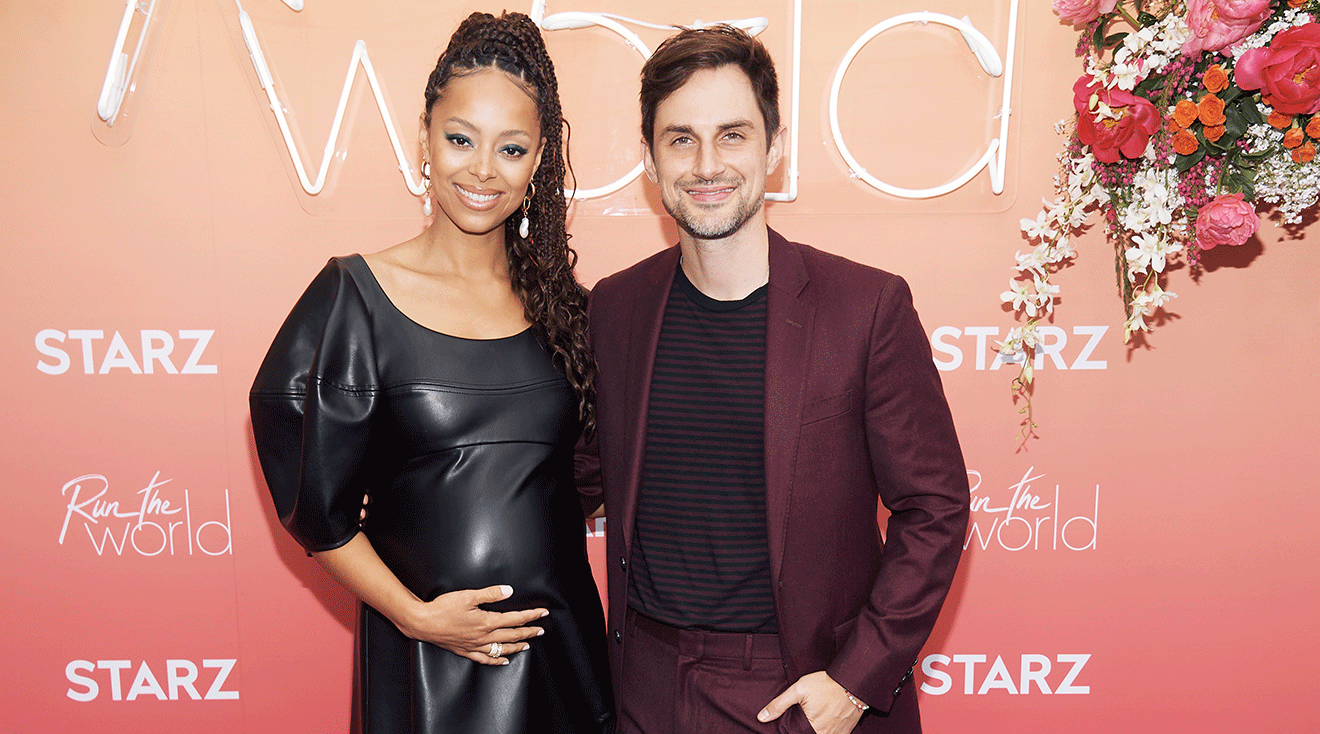 Actress Amber Stevens West and actor Andrew J. West attend the premiere of Starz’s “Run The World” at NeueHouse on May 13, 2021 in Hollywood, California.