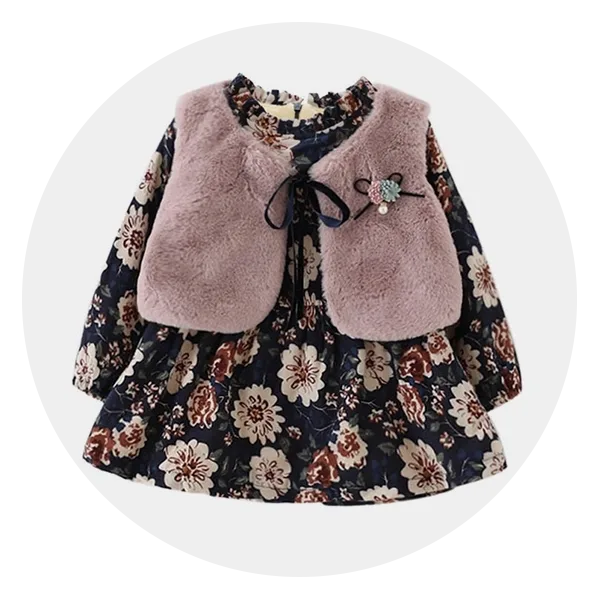 The Tot Shop Velvet Poseys Baby Girl Dress