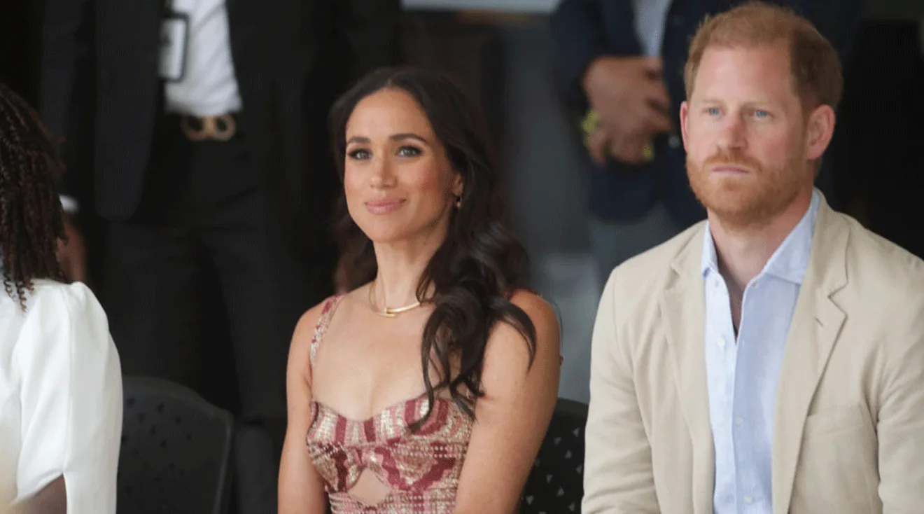 Britain's Prince Harry, Duke of Sussex, and Britain's Meghan, Duchess of Sussex, visit Delia Zapata Art Center in Bogota, Colombia on August 15, 2024