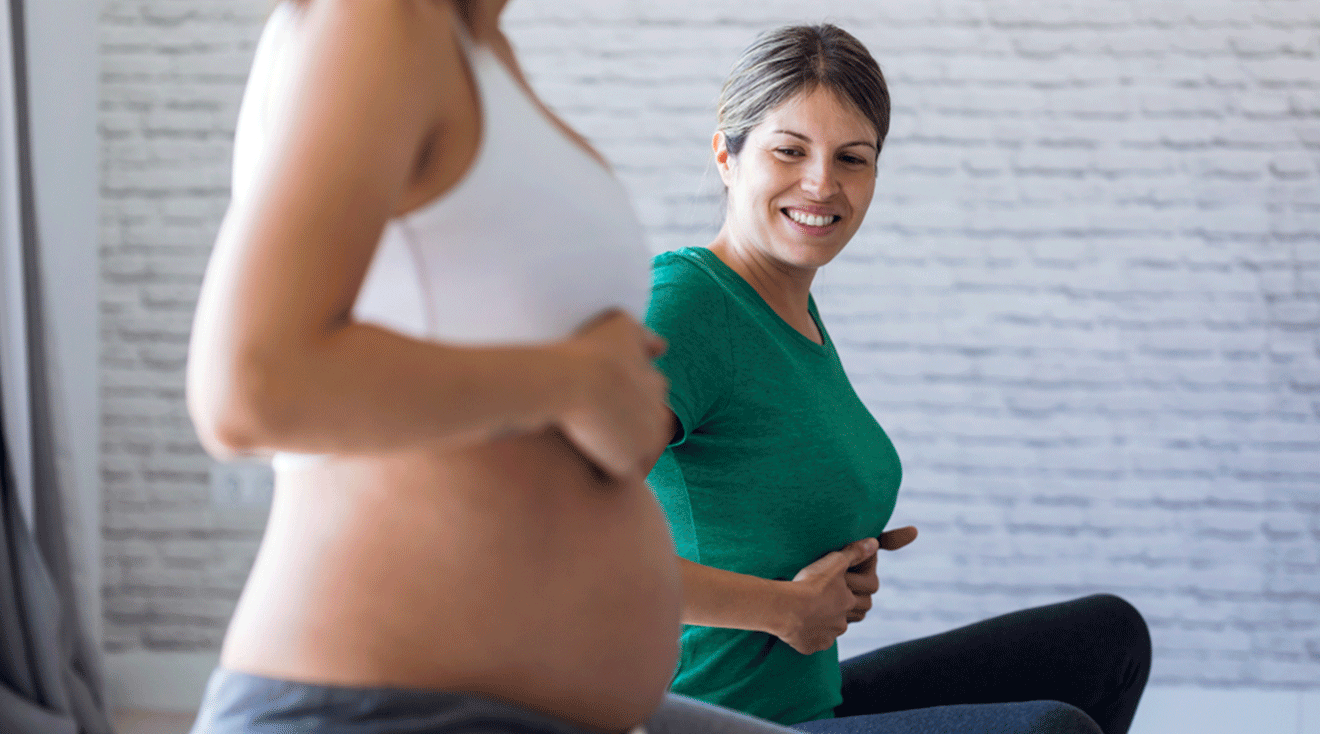 pregnant woman at a childbirth class